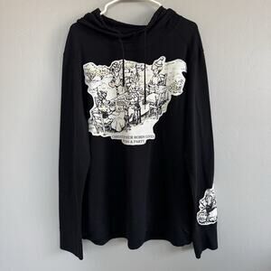 Winnie The Pooh Hoodie Woman’s XXL Black Christopher Robin Gives Pooh A Party